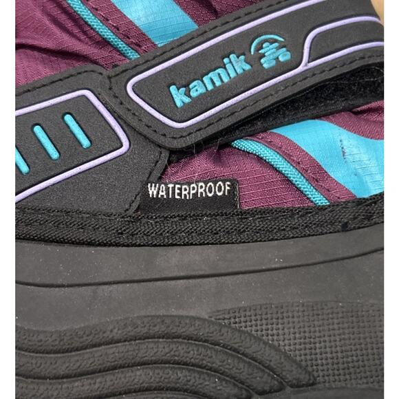 Kamik Big Girls 1 Snowcoast3 Snow Boots Winter Insulated Waterproof Purple Teal - Picture 6 of 9